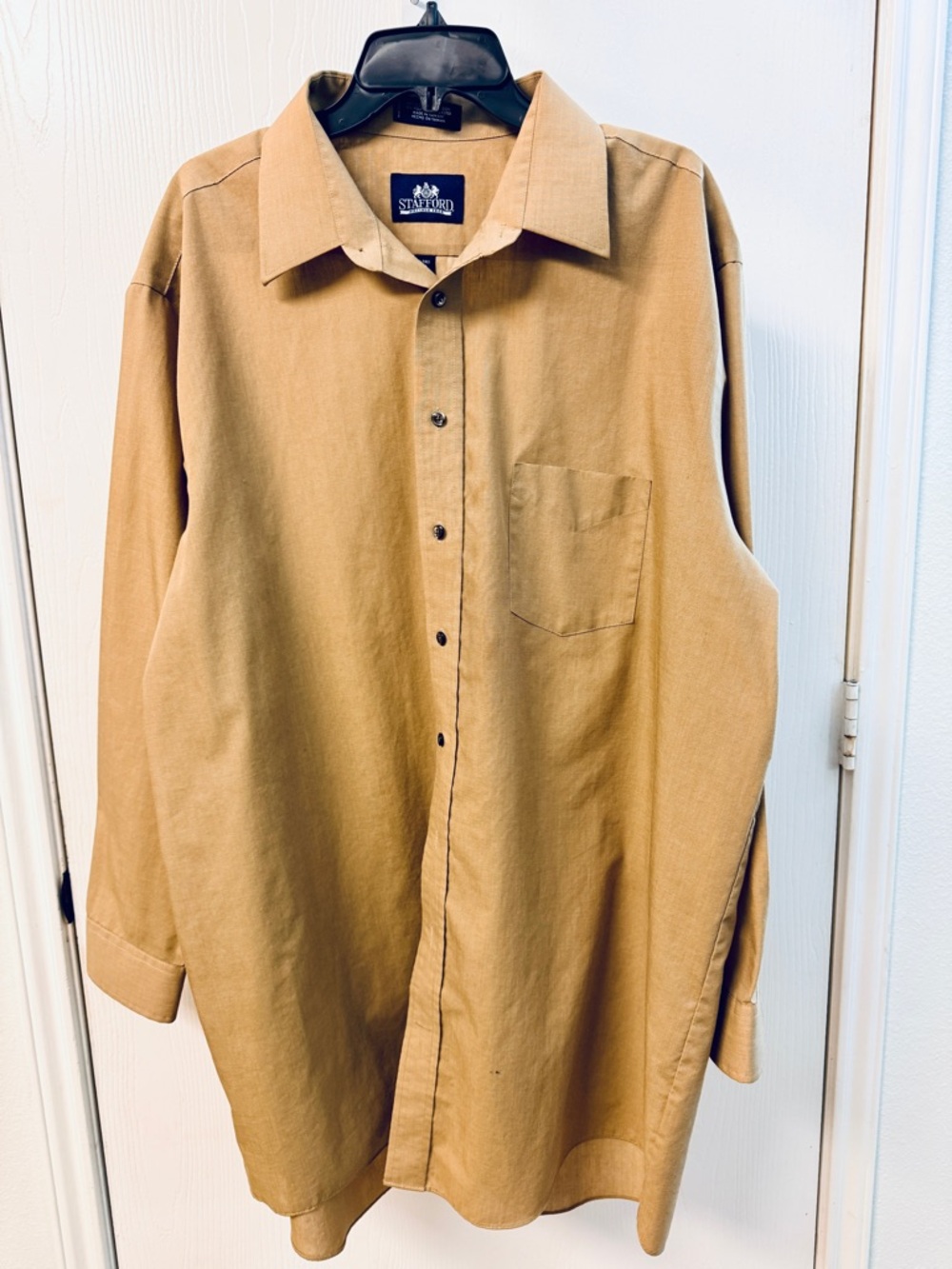 Stafford Light Brown/Tan Classic Button-Up Shirt